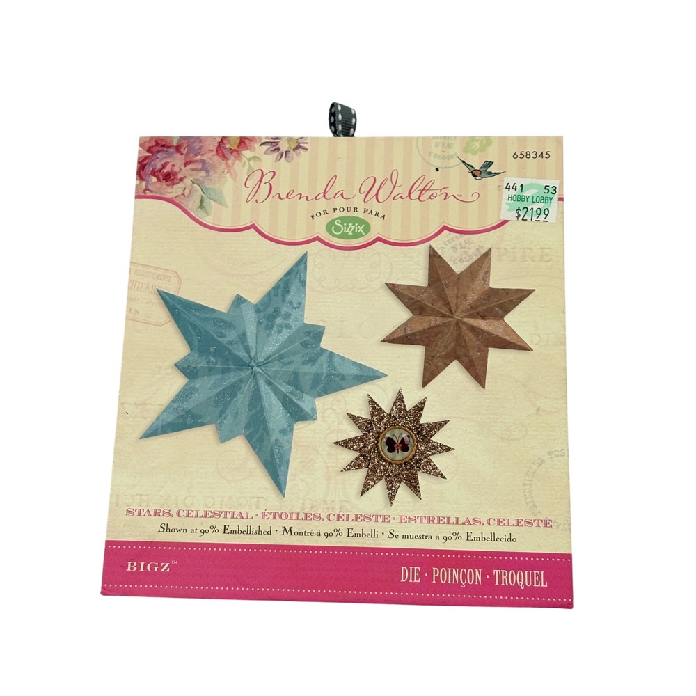 Sizzix Bigz Die Stars Celestial Brenda Walton 658345 3D Star Cutting Template